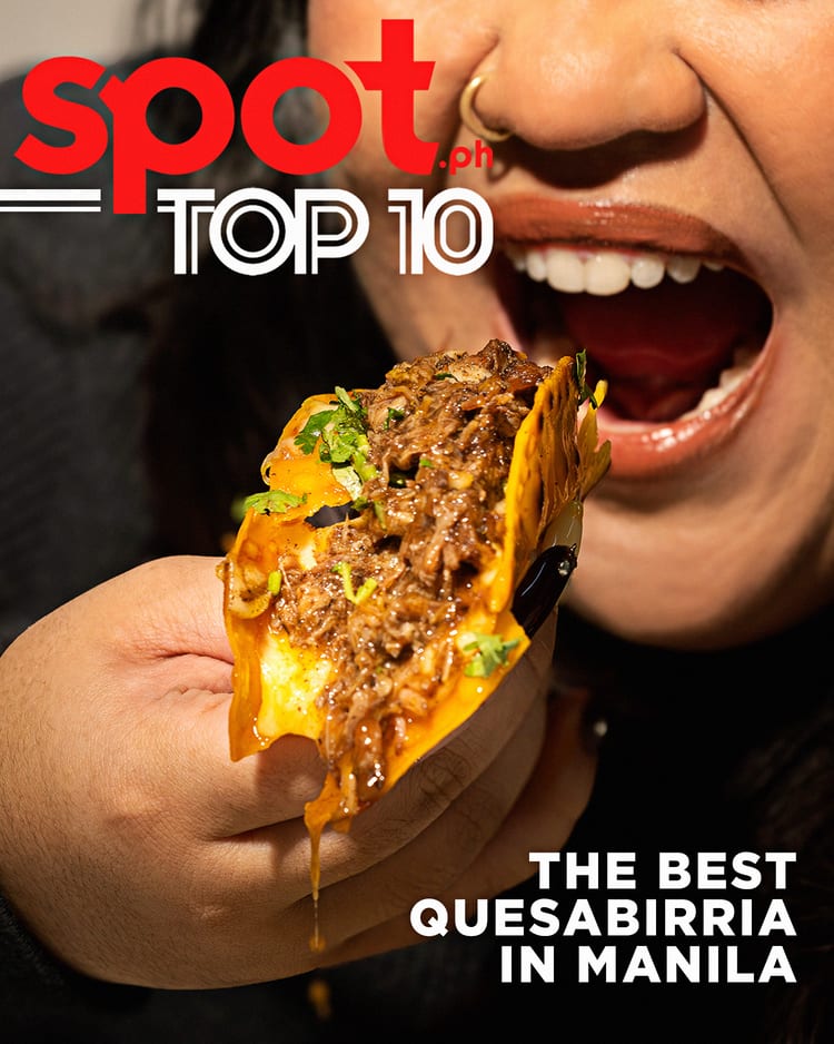 Audrey Cruz of Onlypans takes a bite of the birria that put her small business on the map of Metro Manila.